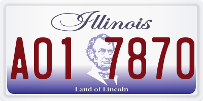 IL license plate A017870