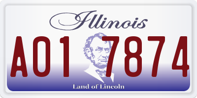 IL license plate A017874