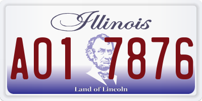 IL license plate A017876