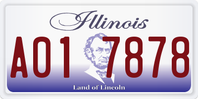 IL license plate A017878