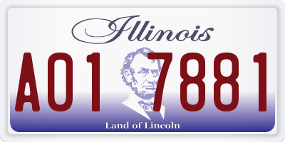 IL license plate A017881