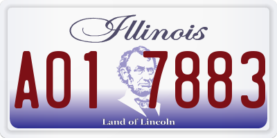 IL license plate A017883