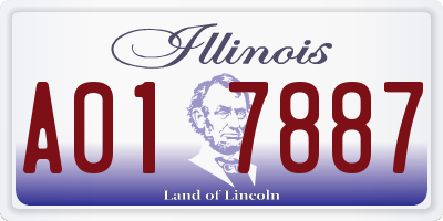IL license plate A017887