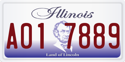 IL license plate A017889