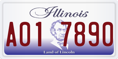 IL license plate A017890