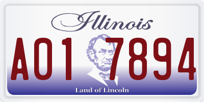 IL license plate A017894