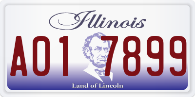 IL license plate A017899