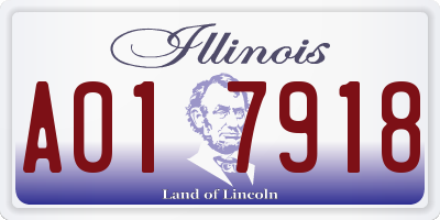 IL license plate A017918