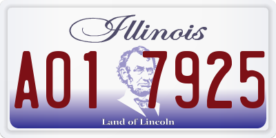 IL license plate A017925