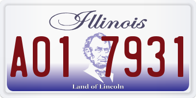 IL license plate A017931