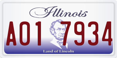 IL license plate A017934