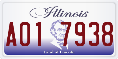 IL license plate A017938