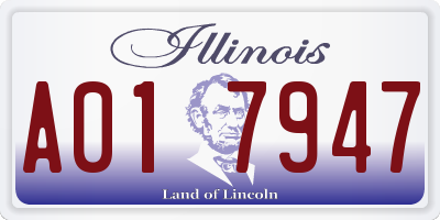 IL license plate A017947