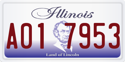 IL license plate A017953