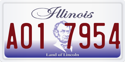 IL license plate A017954