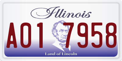 IL license plate A017958