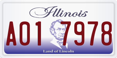 IL license plate A017978