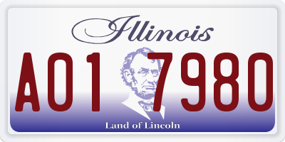 IL license plate A017980