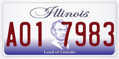IL license plate A017983