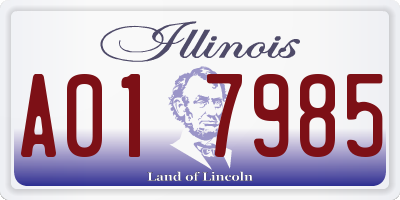 IL license plate A017985