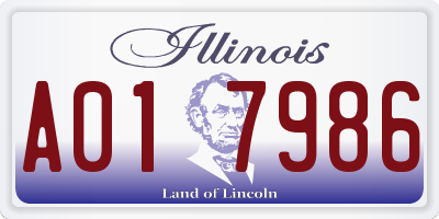IL license plate A017986