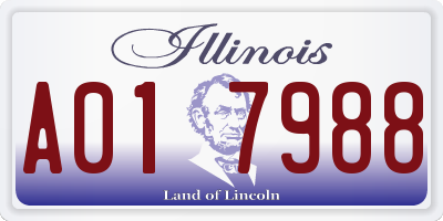 IL license plate A017988