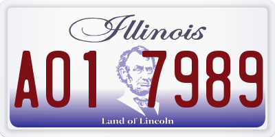 IL license plate A017989