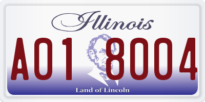 IL license plate A018004