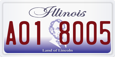 IL license plate A018005