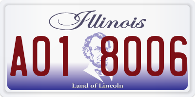 IL license plate A018006