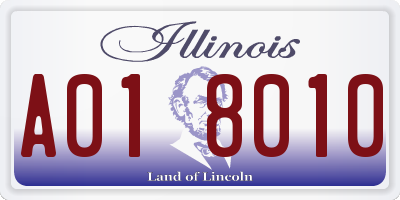 IL license plate A018010