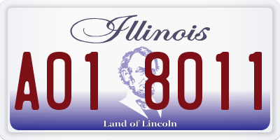 IL license plate A018011