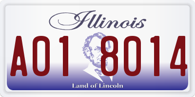 IL license plate A018014