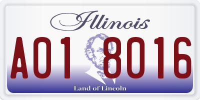 IL license plate A018016