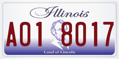 IL license plate A018017