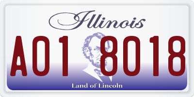 IL license plate A018018