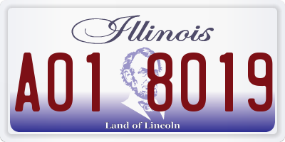 IL license plate A018019