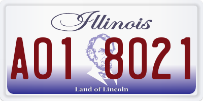 IL license plate A018021