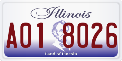 IL license plate A018026