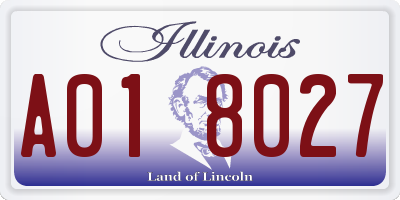 IL license plate A018027