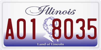 IL license plate A018035