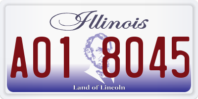 IL license plate A018045