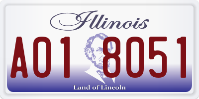 IL license plate A018051