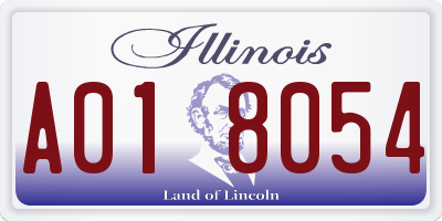 IL license plate A018054