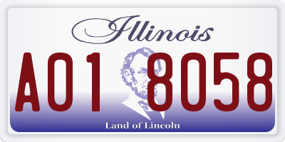 IL license plate A018058