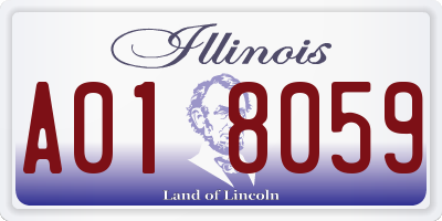 IL license plate A018059