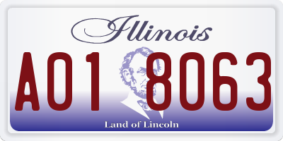 IL license plate A018063