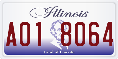 IL license plate A018064