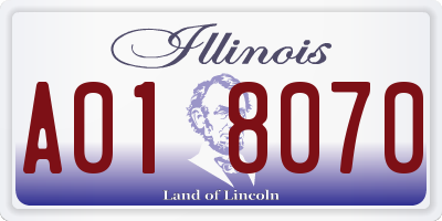 IL license plate A018070