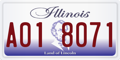 IL license plate A018071